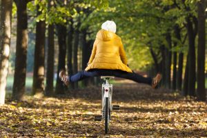 lady on a bike 300x